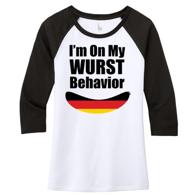 On My Worst Behavior Women's Tri-Blend 3/4-Sleeve Raglan Shirt