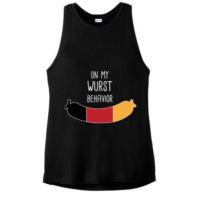 On My Worst Behavior Oktoberfest Ladies PosiCharge Tri-Blend Wicking Tank