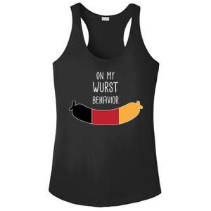 On My Worst Behavior Oktoberfest Ladies PosiCharge Competitor Racerback Tank