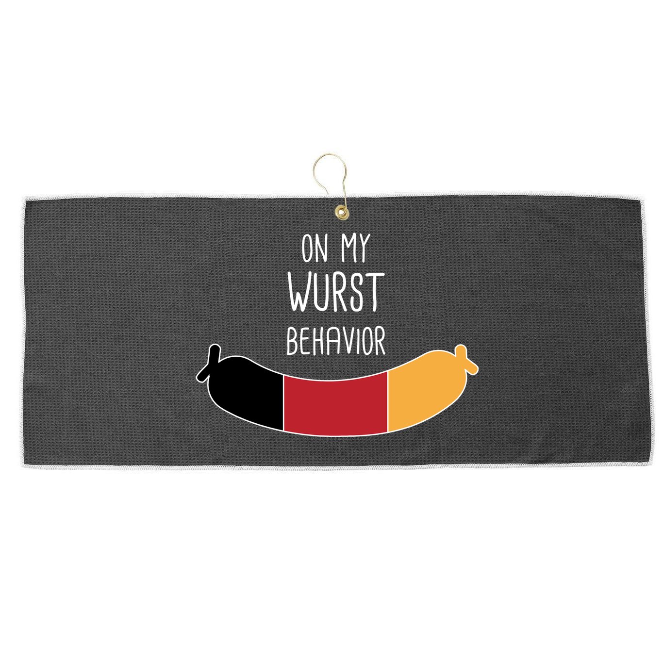 On My Worst Behavior Oktoberfest Large Microfiber Waffle Golf Towel