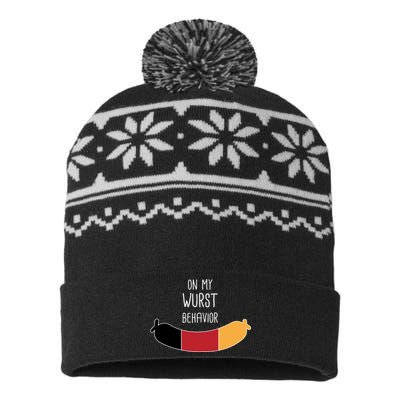 On My Worst Behavior Oktoberfest USA-Made Snowflake Beanie