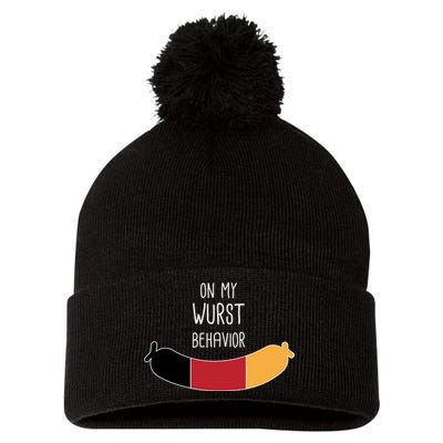 On My Worst Behavior Oktoberfest Pom Pom 12in Knit Beanie
