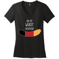 On My Worst Behavior Oktoberfest Women's V-Neck T-Shirt
