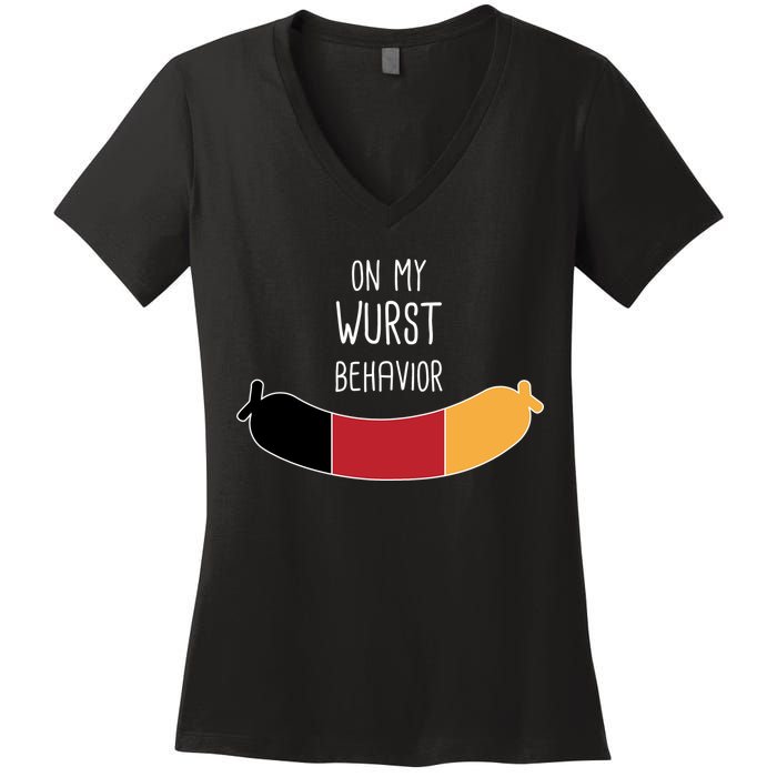 On My Worst Behavior Oktoberfest Women's V-Neck T-Shirt