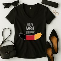 On My Worst Behavior Oktoberfest Women's V-Neck T-Shirt