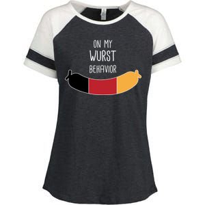 On My Worst Behavior Oktoberfest Enza Ladies Jersey Colorblock Tee