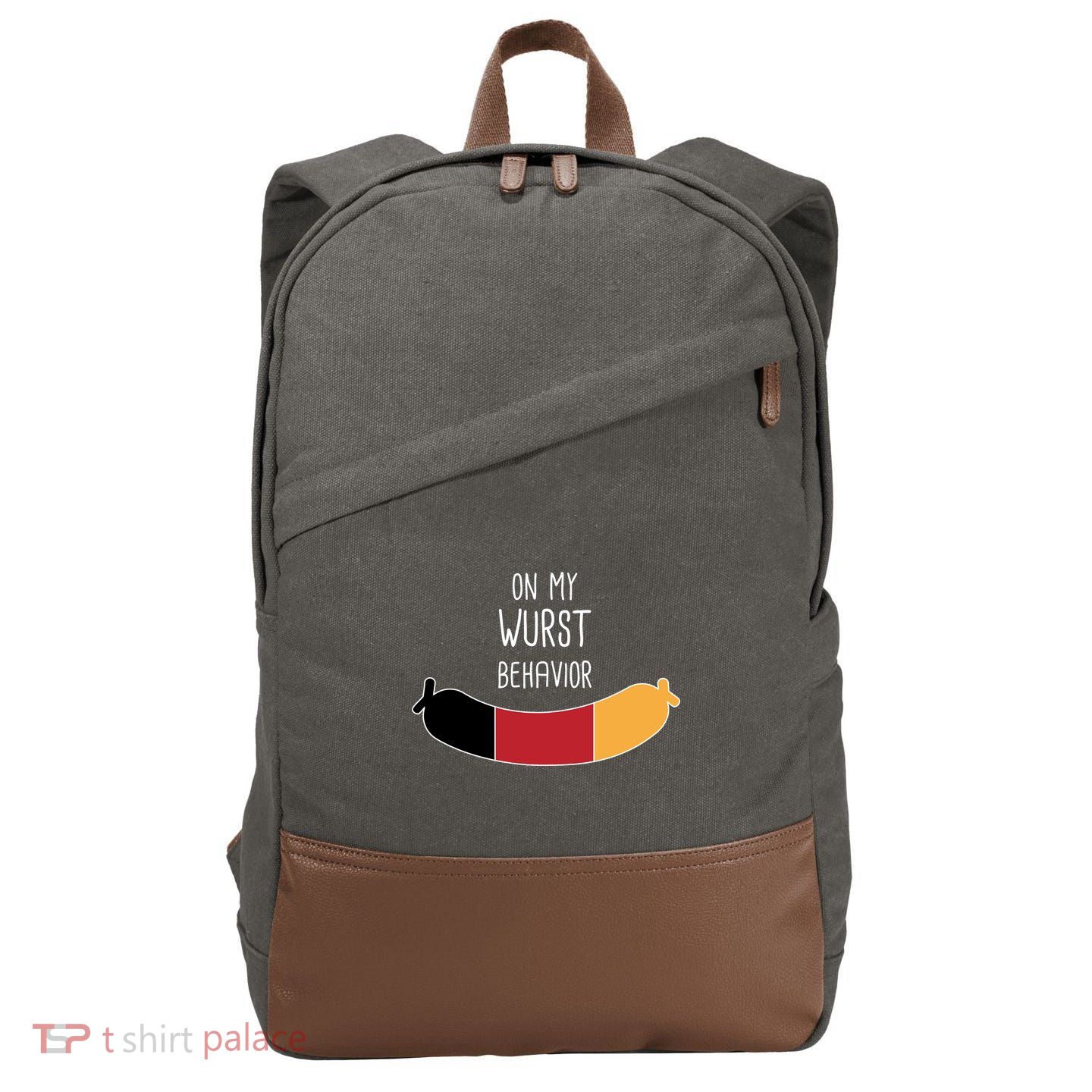 On My Worst Behavior Oktoberfest Cotton Canvas Backpack
