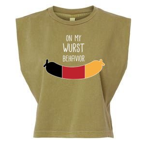 On My Worst Behavior Oktoberfest Garment-Dyed Women's Muscle Tee