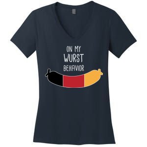 On My Worst Behavior Oktoberfest Women's V-Neck T-Shirt