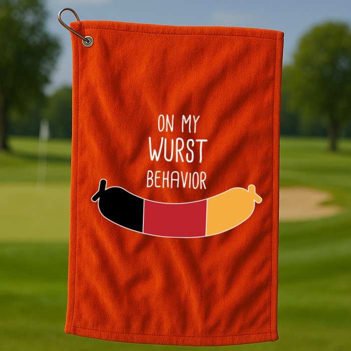 On My Worst Behavior Oktoberfest Golf Towel