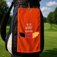 On My Worst Behavior Oktoberfest Golf Towel