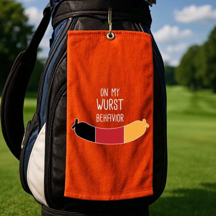 On My Worst Behavior Oktoberfest Golf Towel