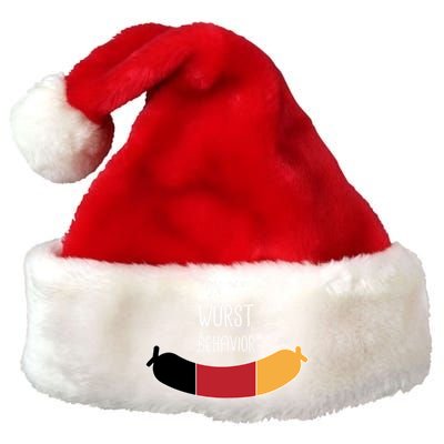 On My Worst Behavior Oktoberfest Premium Christmas Santa Hat