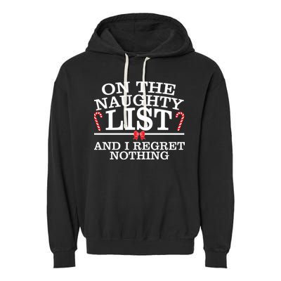 On The Naughty List Funny Christmas Garment-Dyed Fleece Hoodie