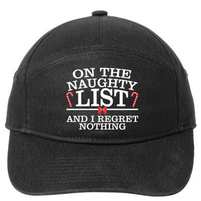 On The Naughty List Funny Christmas 7-Panel Snapback Hat