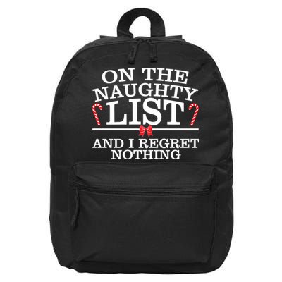 On The Naughty List Funny Christmas 16 in Basic Backpack