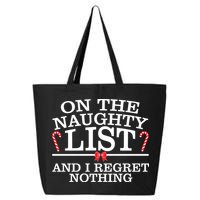 On The Naughty List Funny Christmas 25L Jumbo Tote