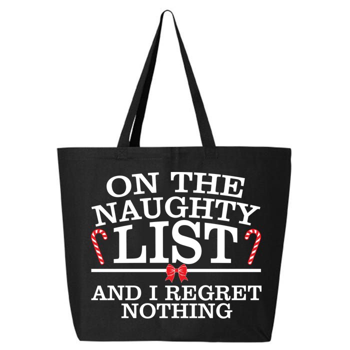 On The Naughty List Funny Christmas 25L Jumbo Tote