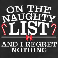 On The Naughty List Funny Christmas 25L Jumbo Tote