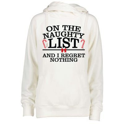 On The Naughty List Funny Christmas Womens Funnel Neck Pullover Hood