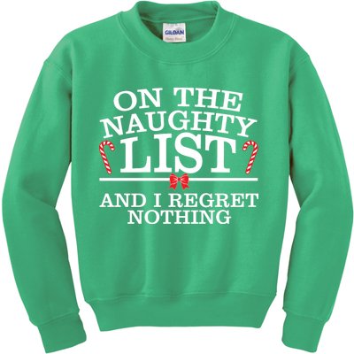 On The Naughty List Funny Christmas Kids Sweatshirt