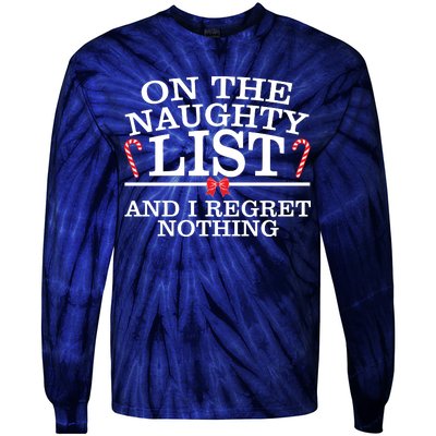 On The Naughty List Funny Christmas Tie-Dye Long Sleeve Shirt