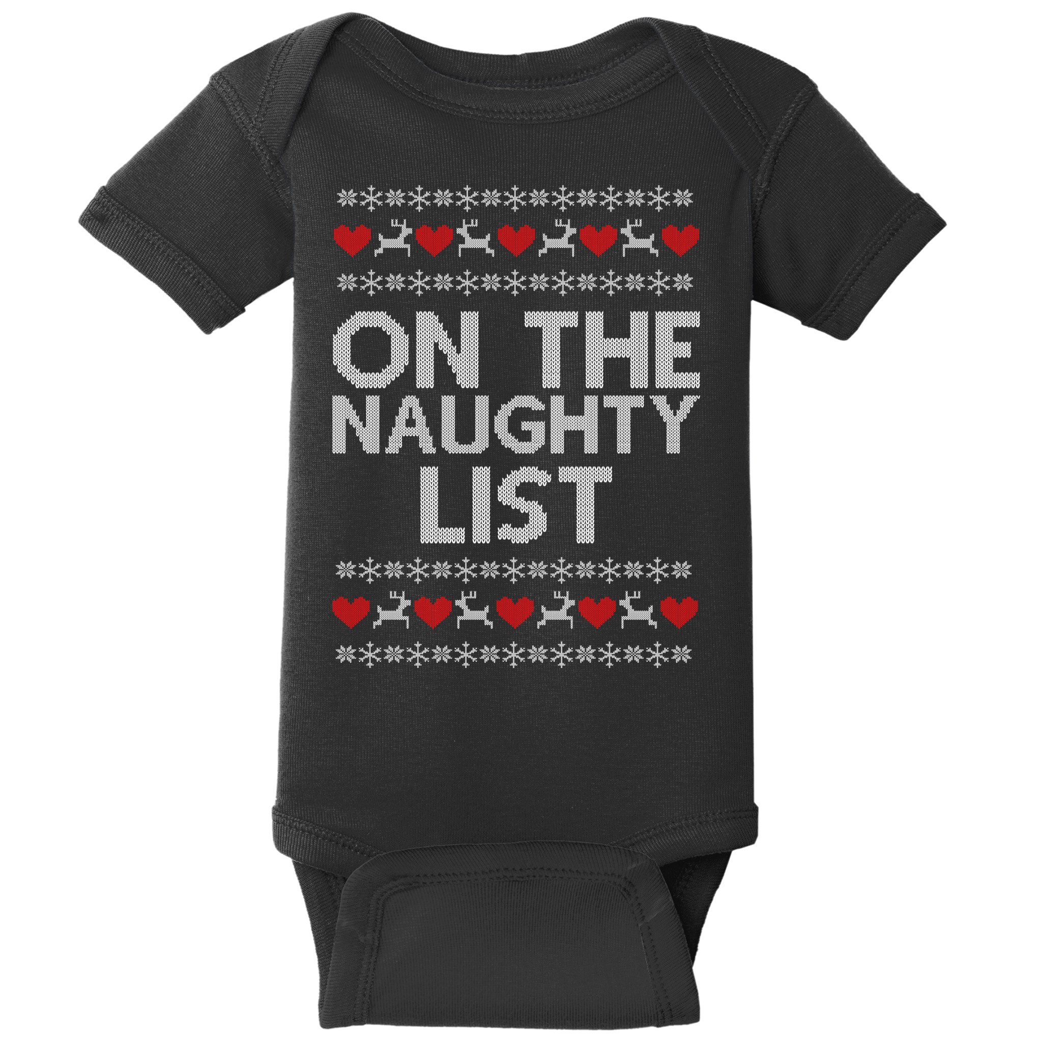 On The Naughty List Ugly Christmas Baby Bodysuit
