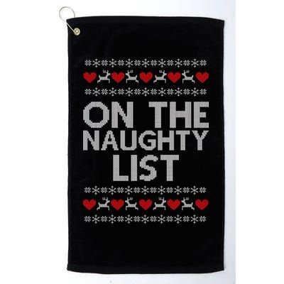 On The Naughty List Ugly Christmas Platinum Collection Golf Towel