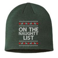 On The Naughty List Ugly Christmas Sustainable Beanie