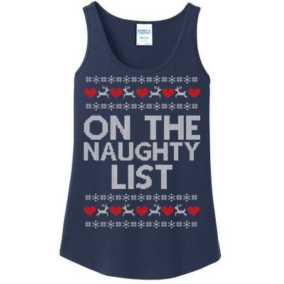 On The Naughty List Ugly Christmas Ladies Essential Tank