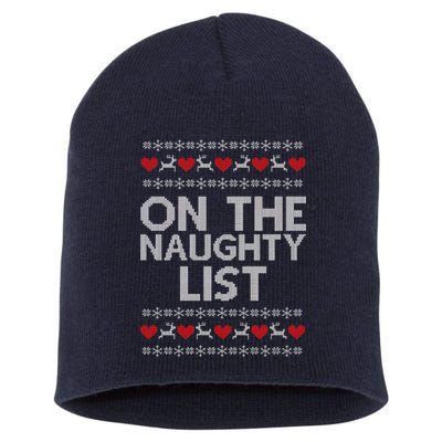 On The Naughty List Ugly Christmas Short Acrylic Beanie