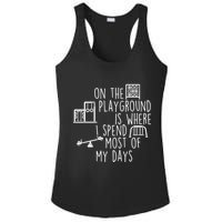 On The Playground Is Where I Spend Most Of My Days Ladies PosiCharge Competitor Racerback Tank