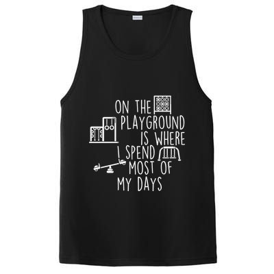 On The Playground Is Where I Spend Most Of My Days PosiCharge Competitor Tank