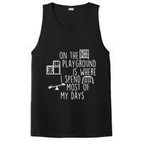 On The Playground Is Where I Spend Most Of My Days PosiCharge Competitor Tank