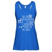On The Playground Is Where I Spend Most Of My Days Ladies Essential Flowy Tank
