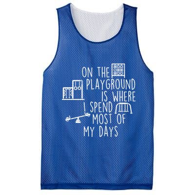 On The Playground Is Where I Spend Most Of My Days Mesh Reversible Basketball Jersey Tank