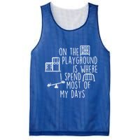 On The Playground Is Where I Spend Most Of My Days Mesh Reversible Basketball Jersey Tank
