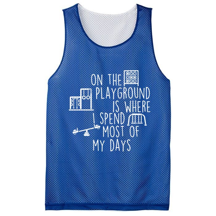 On The Playground Is Where I Spend Most Of My Days Mesh Reversible Basketball Jersey Tank