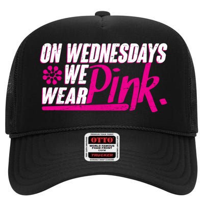 On Wednesday We Wear Pink High Crown Mesh Back Trucker Hat