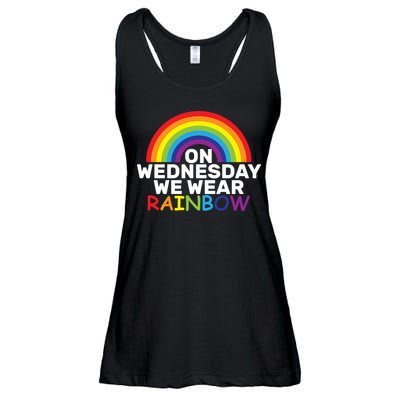 On Wednesday We Wear Rainbow Ladies Essential Flowy Tank