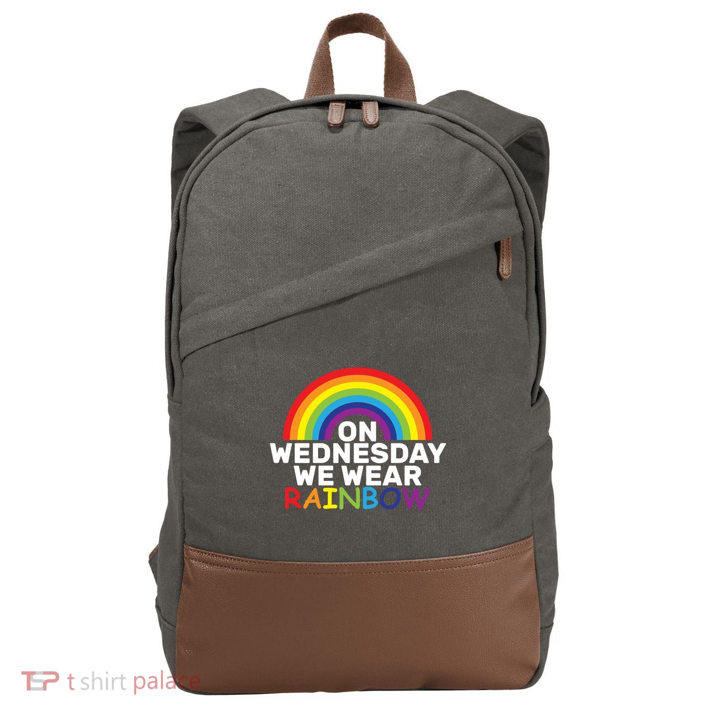 On Wednesday We Wear Rainbow Cotton Canvas Backpack
