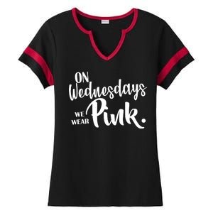 On Wednesdays We Wear Pink Ladies Halftime Notch Neck Tee