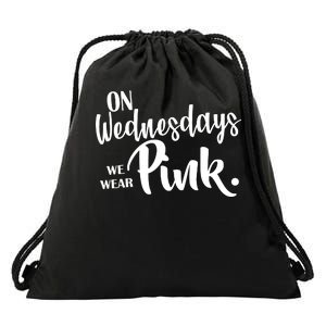 On Wednesdays We Wear Pink Drawstring Bag