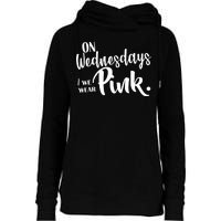 On Wednesdays We Wear Pink Womens Funnel Neck Pullover Hood