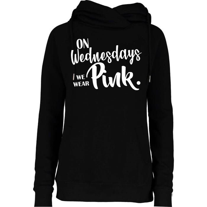 On Wednesdays We Wear Pink Womens Funnel Neck Pullover Hood