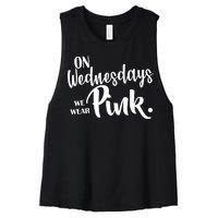 On Wednesdays We Wear Pink Women's Racerback Cropped Tank