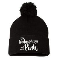 On Wednesdays We Wear Pink Pom Pom 12in Knit Beanie