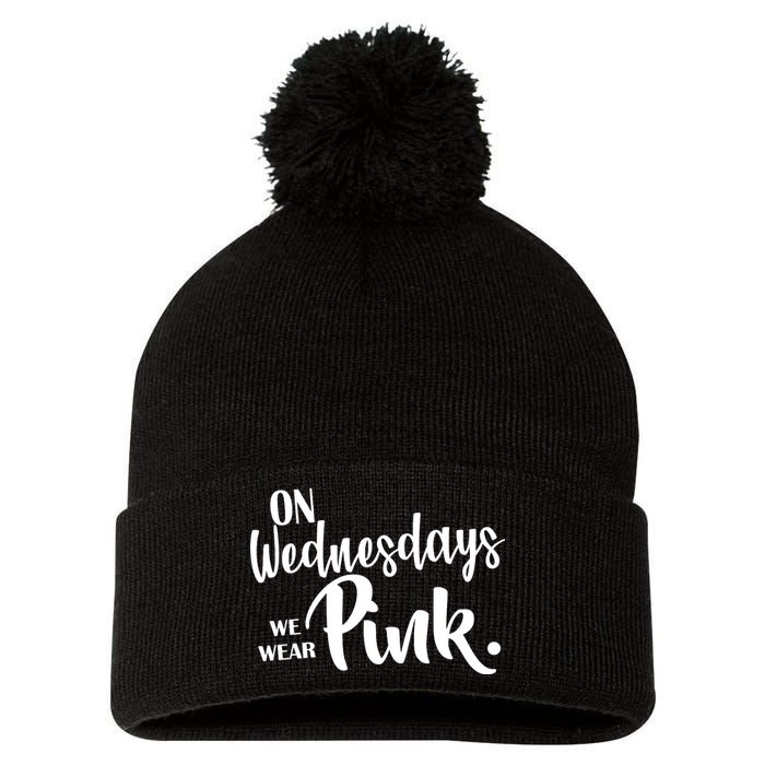 On Wednesdays We Wear Pink Pom Pom 12in Knit Beanie