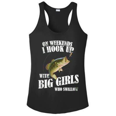 On Weekends I Hook Up With Big Girls Who Swallow Ladies PosiCharge Competitor Racerback Tank