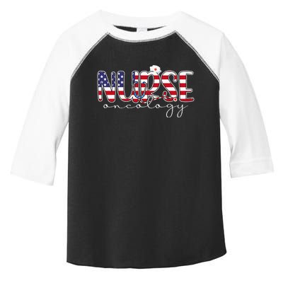 Oncology Nurse 4th Of July Us Flag Nurse Radiation Oncology Toddler Fine Jersey T-Shirt